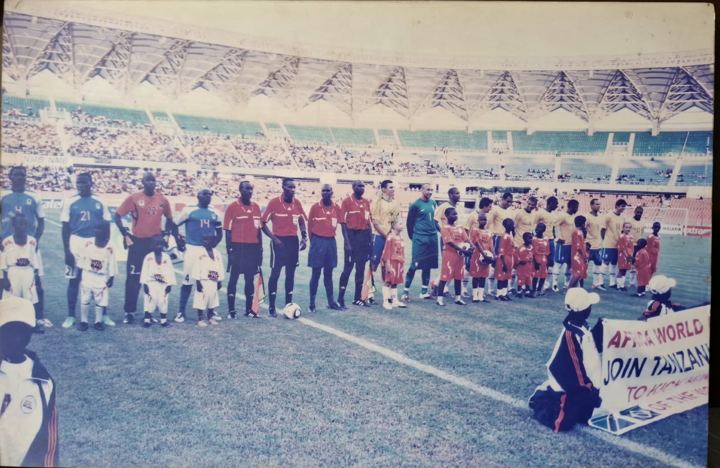 Brazil vs Tanzania (Taifa Stars), Dar es Salaam, 7 June 2010: the line-up with the match officials